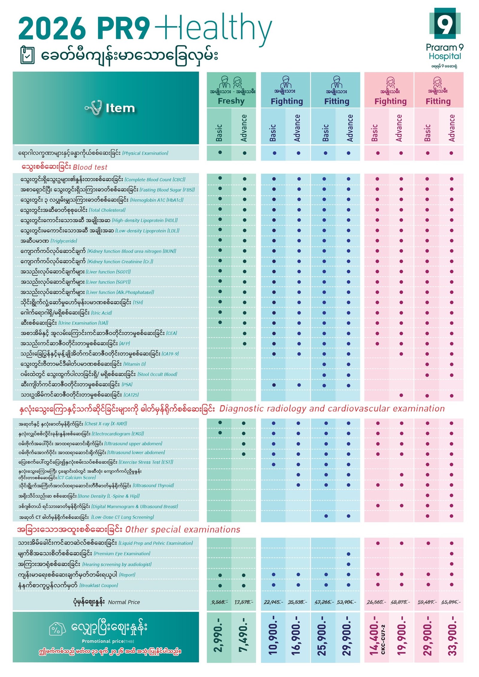 Check-up Promotion — Praram 9 Hospital