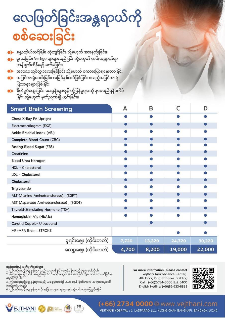 လေဖြတ်ခြင်းအန္တရာယ် စစ်ဆေးခြင်း — Vejthani Hospital
